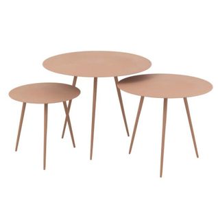 Lot De 3 Tables Gigognes "obi" 56cm Vieux Rose