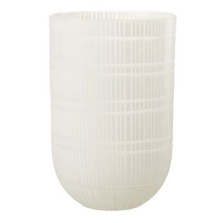 Vase Déco En Verre Imprimé "julia" 36cm Blanc