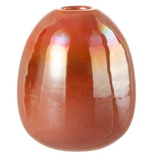 Vase Design "boule Verre" 17cm Rouge