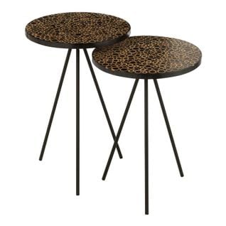 Lot De 2 Tables Gigognes "cercles" 58cm Marron