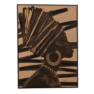 Toile Imprimée "femme Africaine Ii" 103x143cm Marron