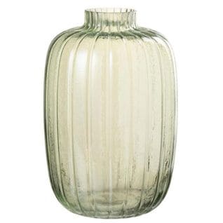 Vase Design En Verre "lignes" 30cm Vert