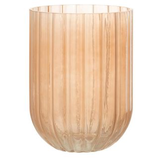 Vase Design En Verre "yoni" 20cm Pêche