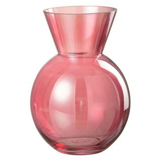 Vase Design En Verre "lucy" 23cm Rouge