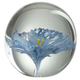 Presse-papier Rond Design "fleur" 10cm Bleu