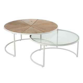 Lot De 2 Tables Basses Design "lounge" 91cm Blanc