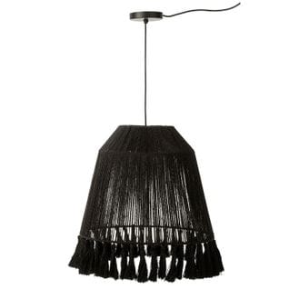 Lampe Suspension En Jute "celia" 53cm Noir