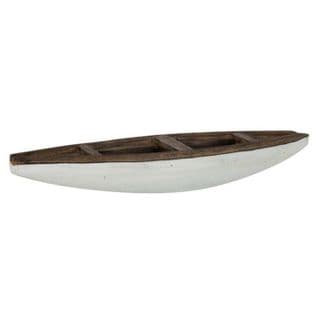 Statuette Déco Bateau "vacay" 37cm Marron et Blanc