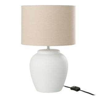 Lampe À Poser En Céramique "méli" 48cm Blanc