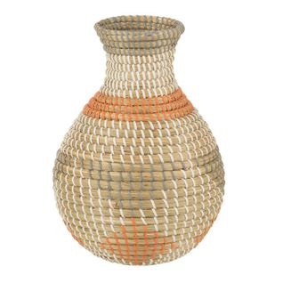 Vase Déco Triangle "jonc" 33cm Orange