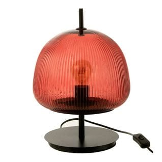 Lampe à Poser En Verre "oasis" 25cm Rouge