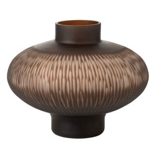 Vase Design Ligne et Boule "octave" 25cm Marron