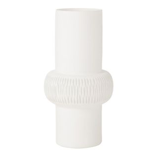 Vase Design Ligne et Boule "octave" 41cm Blanc