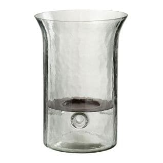 Bougeoir En Verre "flou" 26cm Transparent