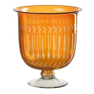 Vase En Verre Tige "anastasia" 22cm Orange