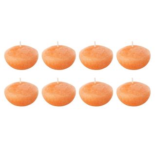 Lot De 8 Bougies Chauffe-plat "flottante" 6cm Orange