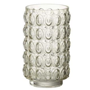 Vase Design En Verre "bulles" 23cm Jaune Clair