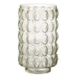 Vase Design En Verre "bulles" 30cm Jaune Clair