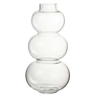 Vase Design En Verre "boule" 36cm Transparent