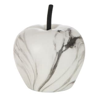 Statuette Déco Pomme "effet Marbre" 17cm Blanc