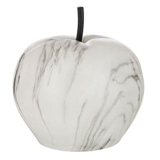 Statuette Déco Pomme "effet Marbre" 27cm Blanc