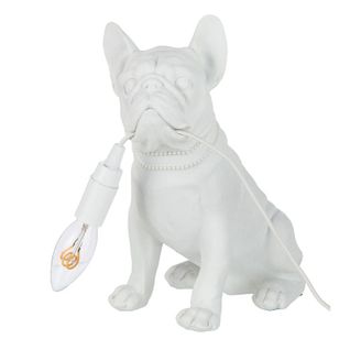 Lampe À Poser Déco "bulldog" 28cm Blanc