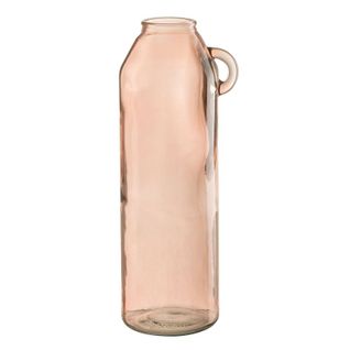 Vase Anse En Verre "bouteille" 45cm Rose