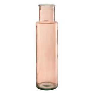 Vase En Verre "bouteille" 54cm Rose