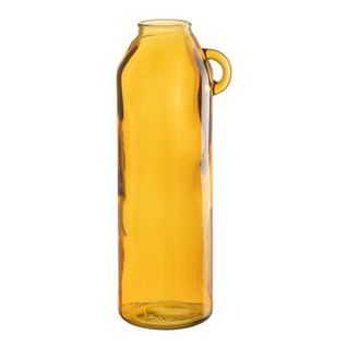 Vase Anse En Verre "bouteille" 45cm Ocre