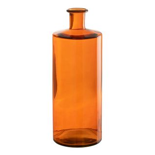 Vase Déco En Verre "bouteille" 40cm Orange