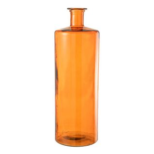 Vase Déco En Verre "bouteille" 74cm Orange