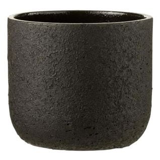 Cache-pot Design "rugueux" 25cm Noir