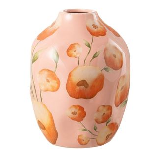 Vase Déco Poterie "bloem" 21cm Saumon