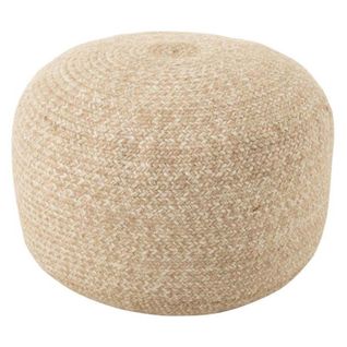 Pouf Design "miami" 50cm Naturel et Blanc