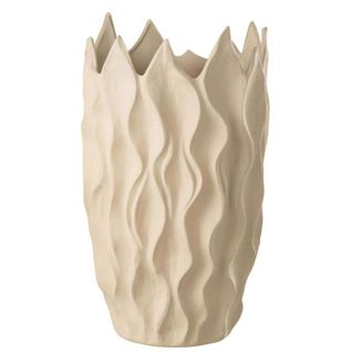 Vase Design En Céramique "ivy" 54cm Beige