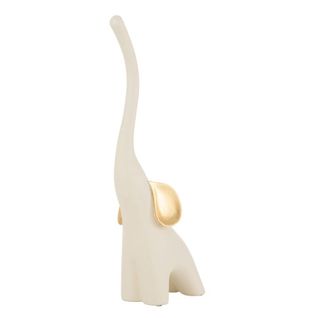 Statuette Déco "éléphant En Résine" 57cm Crème