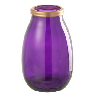 Vase Déco En Verre "mandie" 28cm Mauve