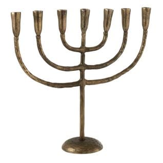 Chandelier 7 Bras Vintage "menorah" 54cm Bronze