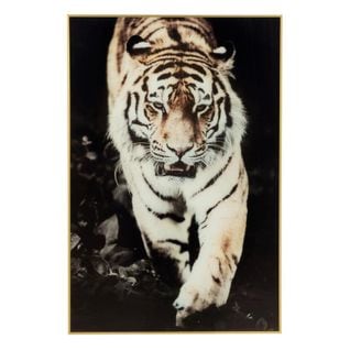 Toile Imprimée "tigre" 80x120cm Noir Et Or
