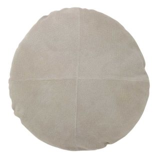 Coussin Rond En Cuir "coleman" 45cm Gris