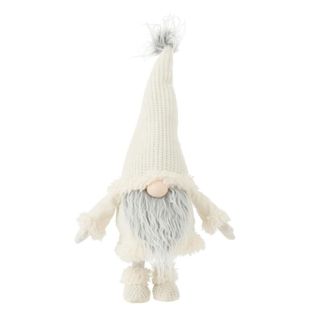 Statue Déco Lutin "barbe" 59cm Blanc et Gris