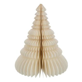 Sapin De Noël à Poser En Papier "pliant" 30cm Crème