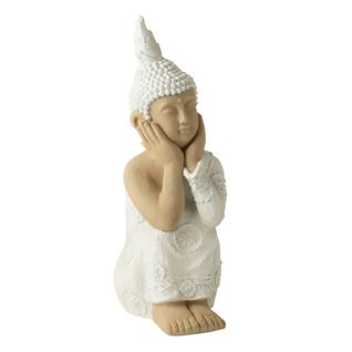 Statue Déco Bouddha Assis "bali Bliss" 61cm Blanc