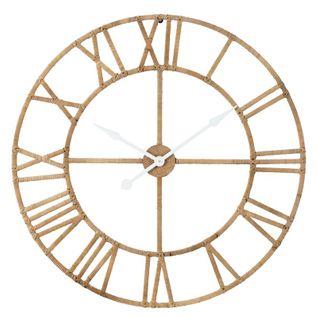 Horloge Murale En Rotin "roman" 100cm Naturel