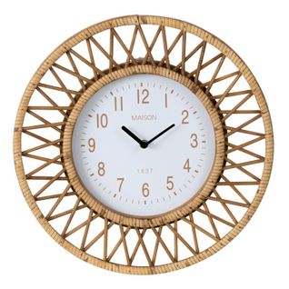 Horloge Murale En Rotin "wonder" 40cm Naturel