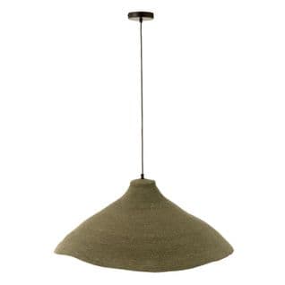 Lampe Suspension En Jonc "cône" 82cm Vert