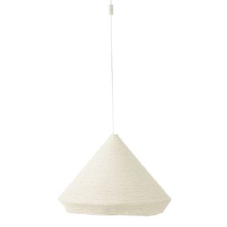 Lampe Suspension En Raphia "cône" 65cm Blanc