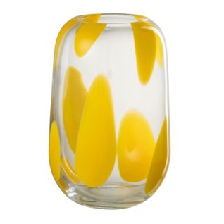 Vase Design En Verre "pop Art" 24cm Jaune