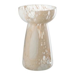 Vase Haut En Verre "santorin" 17cm Beige