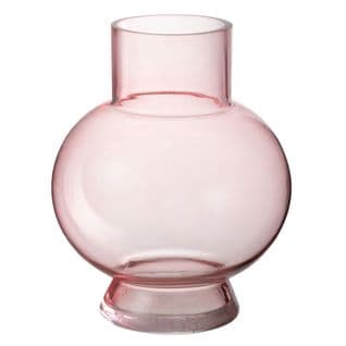 Vase Boule En Verre "pinky Perfect" 22cm Rose Clair
